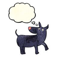 funny cartoon dog with thought bubble N8