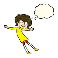 cartoon crazy excited girl with thought bubble N3