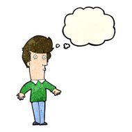 cartoon startled man with thought bubble N16