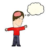 cartoon man with brain thought bubble N4