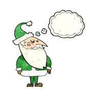 cartoon santa claus with thought bubble N52