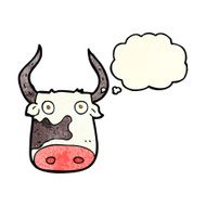cartoon cow with thought bubble N13