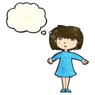 cartoon surprised woman with thought bubble N77