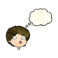 cartoon amazed expression with thought bubble N4