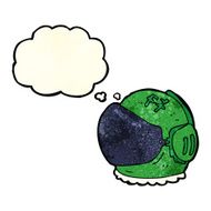 cartoon astronaut helmet with thought bubble N10