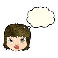 cartoon annoyed face with thought bubble N4