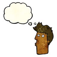 cartoon surprised man with thought bubble N28