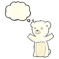 cartoon polar bear cub with thought bubble N22
