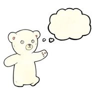 cartoon polar bear cub with thought bubble N23