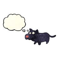 cartoon happy little dog with thought bubble N4