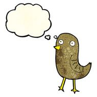 funny cartoon bird with thought bubble N35