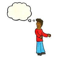 cartoon disgusted man with thought bubble N4