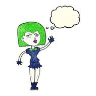 cartoon pretty vampire girl with thought bubble N8