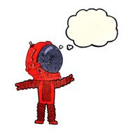 cartoon astronaut with thought bubble N34