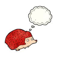 cartoon hedgehog with thought bubble N3