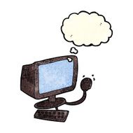 cartoon computer with thought bubble N4