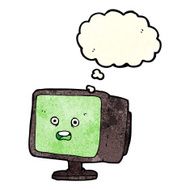 cartoon computer screen with thought bubble N4
