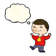 cartoon happy boy with thought bubble N66