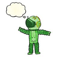 cartoon astronaut reaching with thought bubble N3