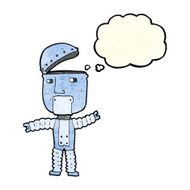 cartoon robot with thought bubble N41