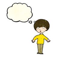 cartoon surprised man with thought bubble N34