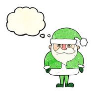 cartoon santa claus with thought bubble N56