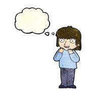 cartoon excited person with thought bubble N4