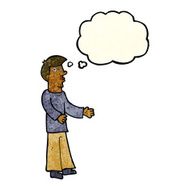 cartoon curious man with thought bubble N24