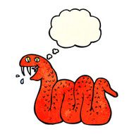 cartoon snake with thought bubble N17