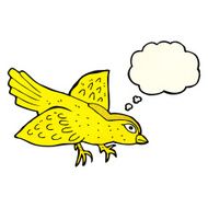 cartoon bird with thought bubble N92