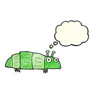 cartoon bug with thought bubble N12