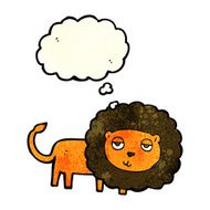 cartoon lion with thought bubble N6