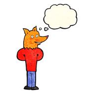 cartoon fox man with thought bubble N16
