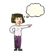 cartoon woman pointing with thought bubble N64