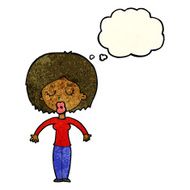 cartoon woman with closed eyes thought bubble N4