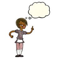cartoon waitress taking order with thought bubble N7