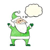 cartoon santa claus with thought bubble N57