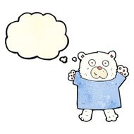 cartoon cute polar bear with thought bubble N23