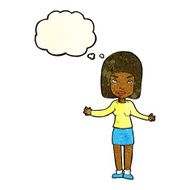 Cartoon Annoyed Woman With Thought Bubble N58