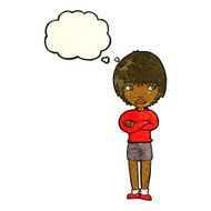 Cartoon Annoyed Woman With Thought Bubble N59