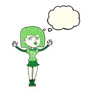 cartoon vampire girl with thought bubble N74