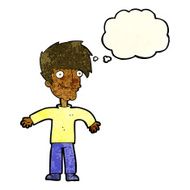 cartoon happy man with thought bubble N143