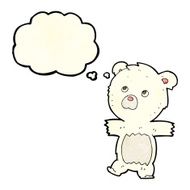 cartoon cute polar bear with thought bubble N25