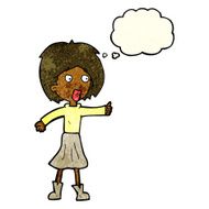 cartoon woman with thought bubble N10
