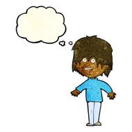cartoon excited man with thought bubble N23