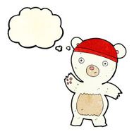 cute cartoon polar bear with thought bubble N20