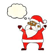 jolly santa cartoon with thought bubble N11