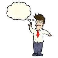 cartoon man with idea thought bubble N32