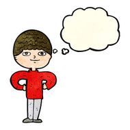 cartoon proud man with thought bubble N10