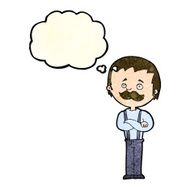 cartoon man with mustache thought bubble N28